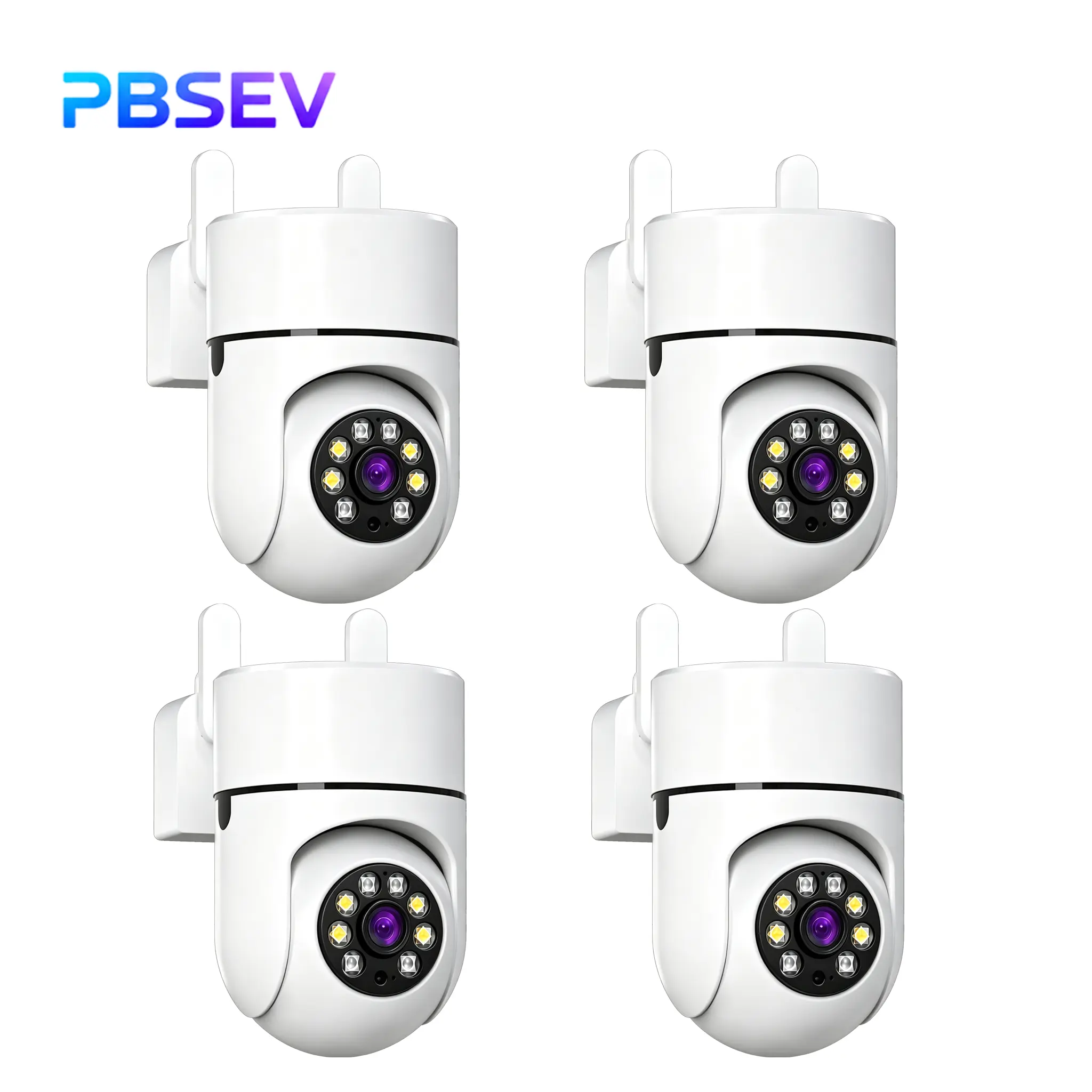 PBSEV 3MP Pan-Tilt-Zoom Indoor Home Security Camera - Bluetooth-Enabled, Auto Human Tracking, Full-Color Night Vision, Motion Push Alerts, 2-Way Audio, Emergency Alarm, 24/7 Continuous Recording