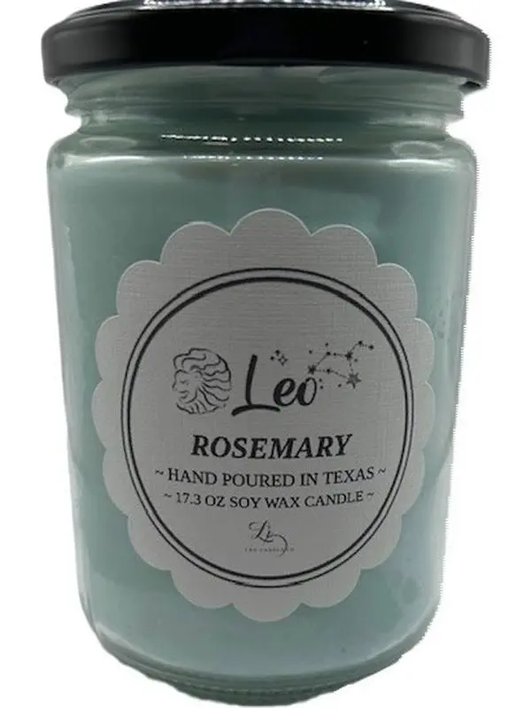 LRO Candle Co Leo Rosemary Zodiac Candle with Lid