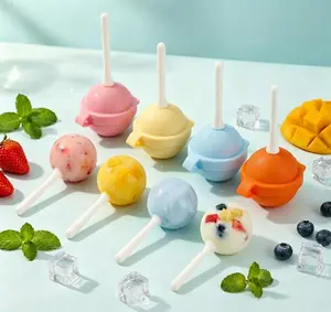 8/10 PCS Creative Lollipop Ice Cream Molds, Food-Grade Silicone Popsicle Molds, Reusable & Easy Release Freezer Trays, Perfect for Baby Food Puree, Homemade Ice Pops, Chocolate, Candy and Jelly, Summer DIY Frozen Dessert Making Tools for Household Use