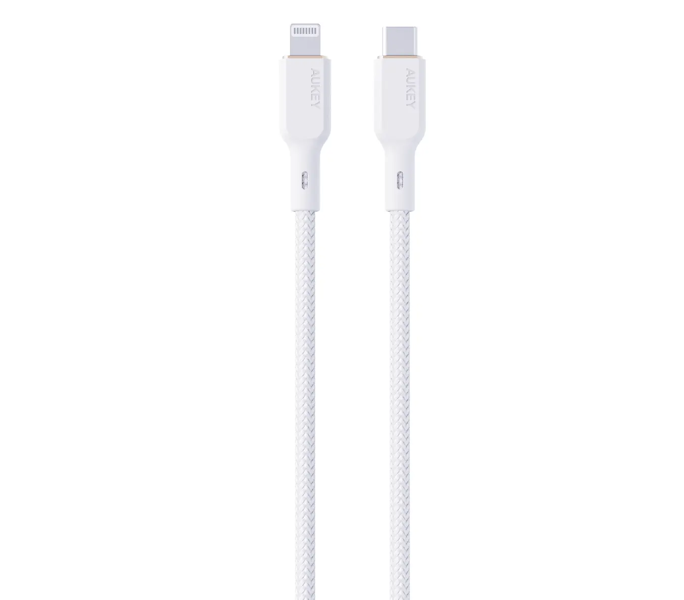 AUKEY CB-NCL2 9V/3A 480Mbps 1.8M USB-C TO Lightning Common Braided Cable USB2.0 White Charging Device smartnfccase