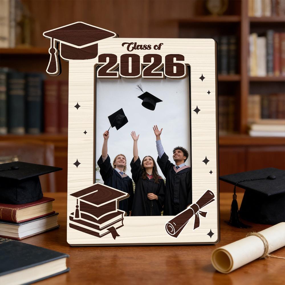 2026 Graduation Wooden Photo Frame , Commemorative Keepsake & Gift for Graduates,Perfect for Daughters, Sons, and Friends,Boyfriend,Girlfriend,Brother