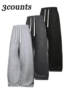 Men's Solid Drawstring Waist Athleisure Sweatpants, Casual Comfy Regular Fit Jogger Pants for Spring & Fall, Men's Trousers for Daily Wear