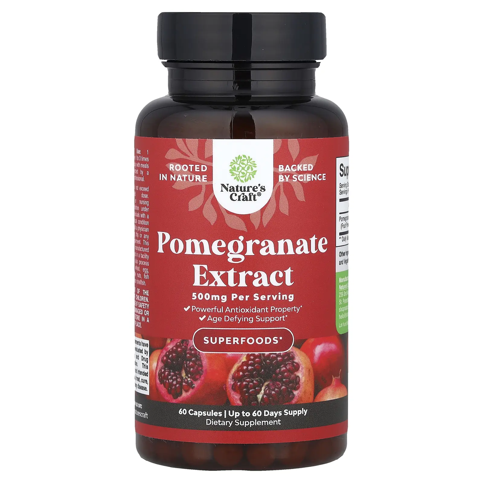 Nature's Craft Pomegranate Extract , 500 mg, 60 Capsules