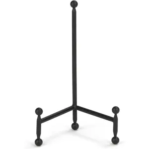 Modern Tripod Easel Display, Black Finish (5.25-Inch Depth, 1 Foot Height) - Lightweight & Durable Design -  for Displaying Decorative Pictures, Artwork, Plates, Tiles, &  (10 Inch)
