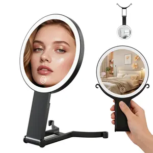 LED Double-Sided Makeup Mirror ✨ Durable & Portable｜Foldable Handheld & Stand Use • Perfect Gift Idea