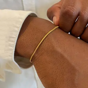 Men's Stainless Steel Snake Chain Bracelet - Minimalist Modern Design, Durable Tarnish-Resistant Metal, Comfort Fit for Casual & Formal Wear, Snake Jewelry, Everyday Accessory, Contemporary Style, Sleek Metallic Finish