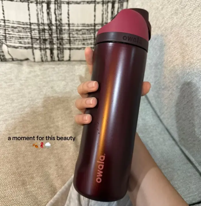 Owala FreeSip 24oz 32oz Black Cherry Stainless Steel Insulated Tumbler with Straw Travel Water Bottle