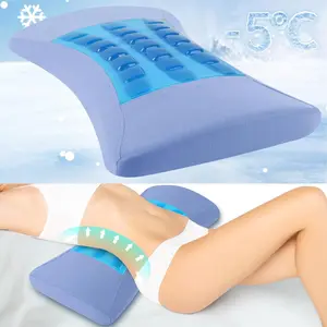 Lumbar Support Pillow for Bed Relief Lower Back Pain with Cooling Gel, Memory Foam Waist Pillow for Side Back Stomach Sleepers, Bed Rest Pillow for Car Sofa