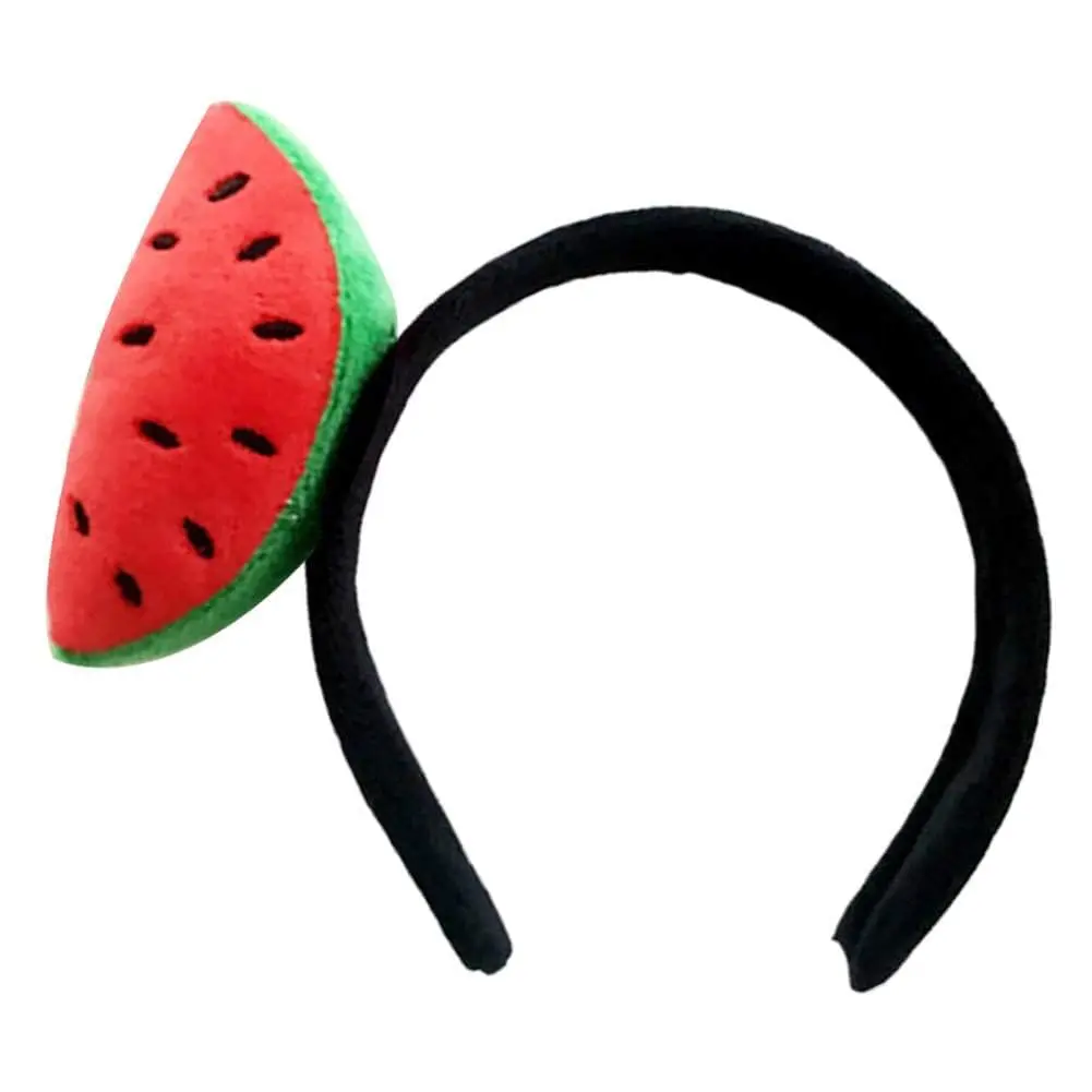 Red-black Watermelon Hair Ornament Cute Women's Fashion Headbands Strawberry Plush Headband Hairband Hoop Accessory