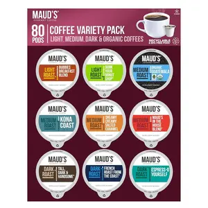 Maud's Original Coffee Variety, 80 ct, 9 Assorted Roasts, Dark  Medium Roast Coffee in Recyclable Single Serve – 100% Arabica Coffee, Compatible with Keurig K Cups Maker