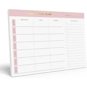 Weekly Meal Planner and Grocery List  Notepad.  10x7" Meal Planning Pad with  Off Shopping List. Plan Weekly Menu  for  or Dinner List for Family!