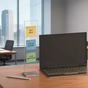 Office Essential Screen Side Memo Board, High-Definition Transparent Acrylic, Detachable Design, Desk Organizer, Boosts Efficiency