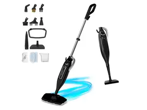 Rosewill 11-in-1 Steam Mop, 260°F Handheld Steam Cleaner, 1200W Detachable Steam Mops for Floor Cleaning,  Removable Tank, Multi-Purpose Steamer for Hardwood, Tile, Grout, Furniture - Black
