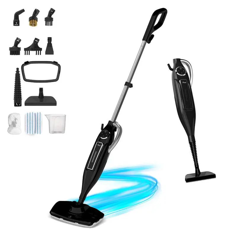 Rosewill 11-in-1 Steam Mop, 260°F Handheld Steam Cleaner, 1200W Detachable Steam Mops for Floor Cleaning, Removable Tank, Multi-Purpose Steamer for Hardwood, Tile, Grout, Furniture - Black