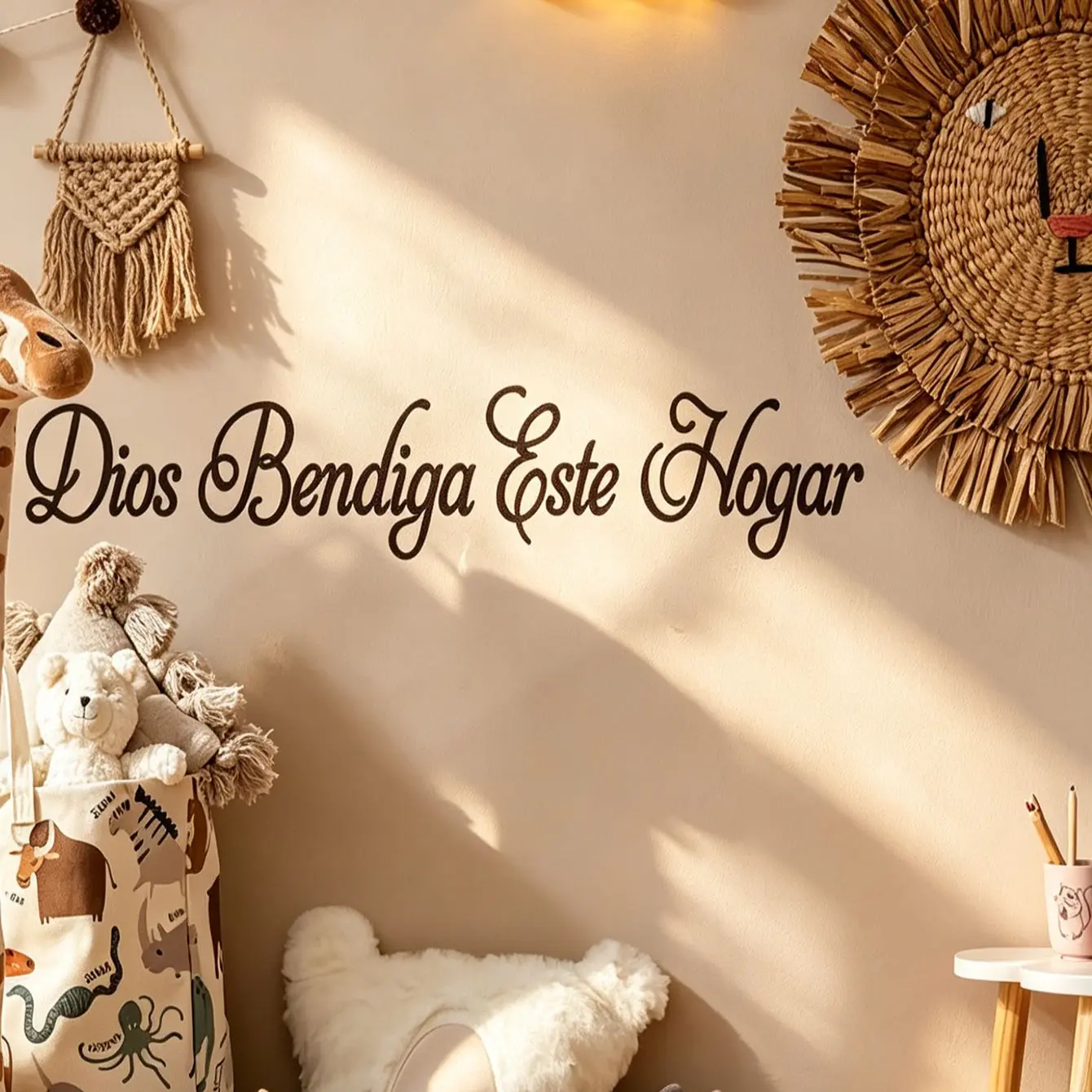 Spanish Bible Wall Sticker, God Bless This Home Scripture, Christian Prayer Decal for Living Room, Kitchen, Bedroom Home Decoration, Decorative Wall Decal