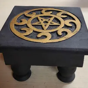 Pentacle Wooden Altar Table
