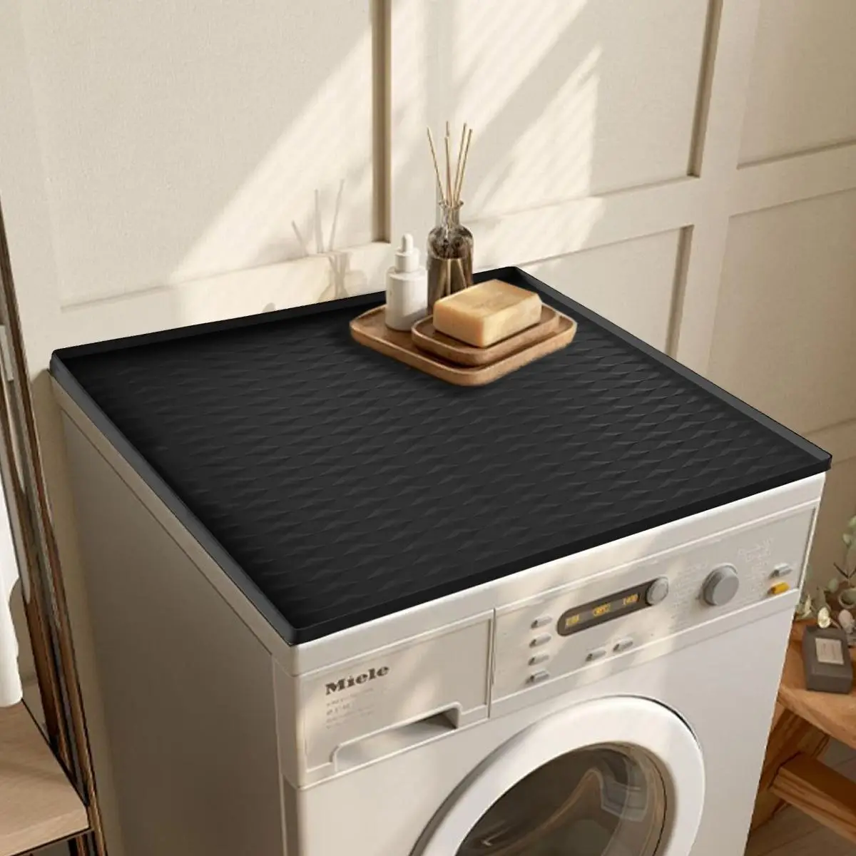 Silicone Washing Machine Mat, 1 Count Waterproof & Dust Proof Thick Cover, Household Anti-slip Dryer Top Protector for Laundry Room and Storage Organi