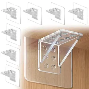 25-Piece Punch-Free Adhesive Shelf Brackets, Reinforced Support Pegs for Kitchen Cabinets & Bookshelves - Large-Size Home Hardware Accessories