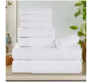 Superior Rayon made from Bamboo Solid 8-PieceTowel Set