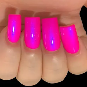 Barbee On The Glow - Neon Pink Blue "NEON Glow Pop Collection" MultiColor Shifting: Mylar Oil Slick / Polish Me Silly Indie Nail Polish Long-lasting High Gloss