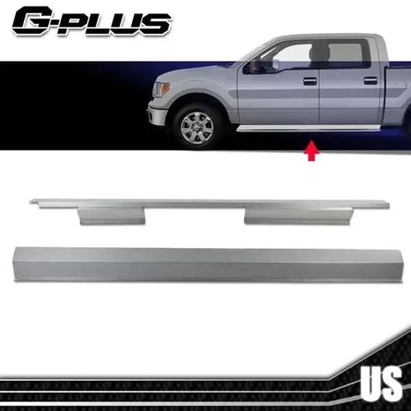 Fit For 2009-2014 Ford F-150 4 Door Crew Cab Outer Rocker Panels 1 Pair G-PLUS