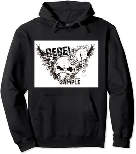 Rebel Sample Text Pullover Hoodie - Viqarfaroo Shop 46B0CZMC6CPG