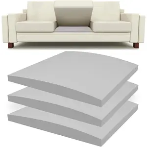 Couch Cushion for Sagging Seat 20" x 20" High-Density Curved 40D Foam Cushion for Couch, Furniture Seat Cushion Sag Repair (Gray)