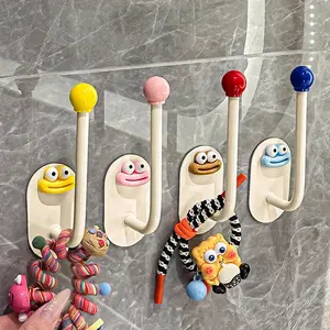 Bathroom Hook Punch Free Strong Load Bearing Adhesive Door Behind Traceless Coat Hook Bathroom Hairpin Sticky Hanger Organizer