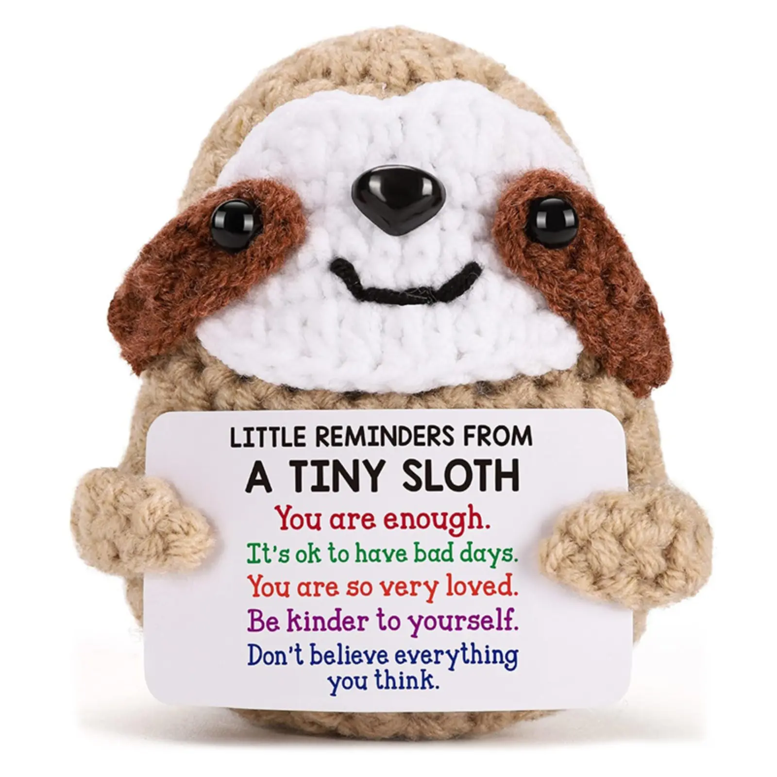 Plush Animal Doll, Hand-Knitted Sloth Emotional Support Desktop Ornament for Sports & Outdoor Enthusiasts
