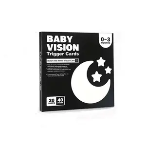 High Contrast Baby black and white Flashcards, 1 Set Brain Development Toy, Visual Stimulation Learning Activity Cards, Study Cards