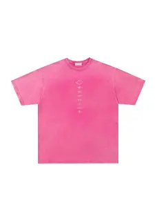 Vintage American Heavyweight Tie-Dye Anime Short Sleeve Crewneck T-Shirt for Men and Women, Casual Streetwear with Loose Fit and Graphic Pattern