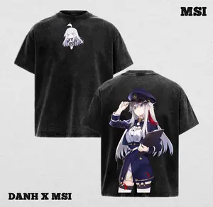 Vladilena Milizé | 86 Washed Tee Streetwear Tee Hoodie “Silver-Haired Commander — A Voice That Guides Through War” — For Anime Fans, For Drops That Radiate Noble Resolve