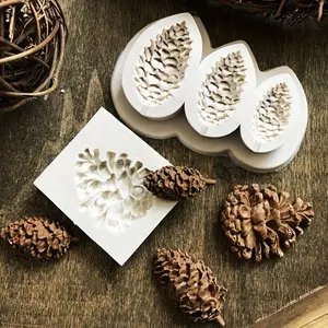 1pc, Pine Cone Fondant Mold, 3D Silicone Mold, Pinecone Candy Mold, Chocolate Mold, For DIY Cake Decorating Tool, Baking Tools, Kitchen Accessories, Christmas Decor