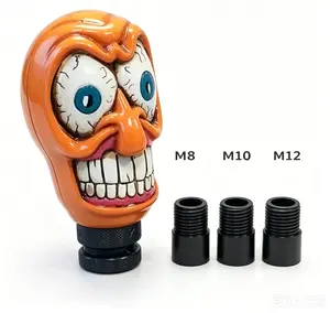 Custom Funny Demon Face  Gear Shift Knob Universal Resin Manual Automatic Shifter Lever Head Modified Auto Interior Decor car push start button cover