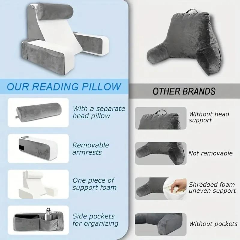 High Density Sponge Filling Reading Gaming Pillow Cushion Back Neck Rest Supporter Use in Bed Sofa Floor Chair