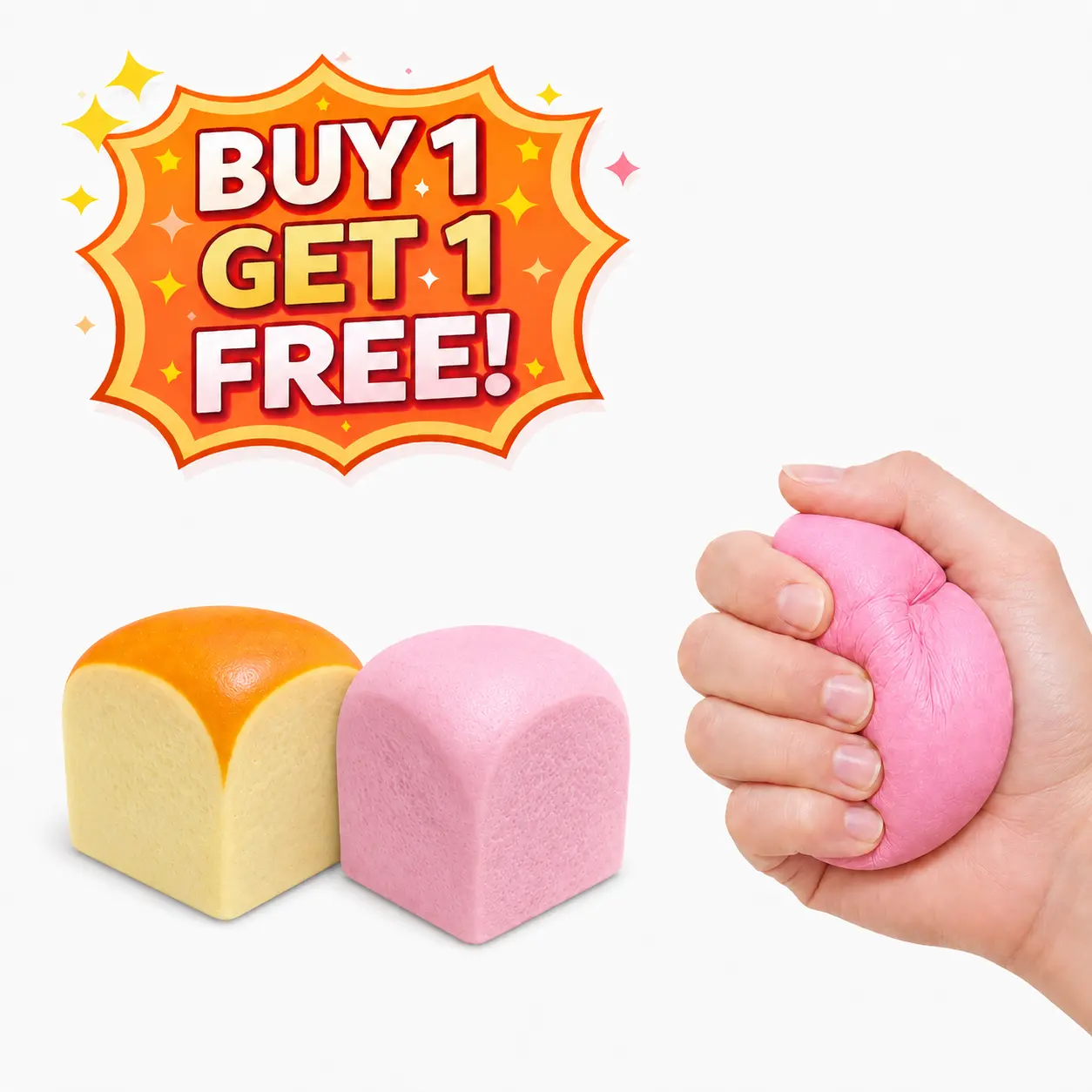 2pcs Hawaiian Roll Squishies, PVC-Free Slow Rebound Soft Stress Ball, Decompression Squeeze Sensory Fidget Toy, Ideal Holiday Gift & Party Favor