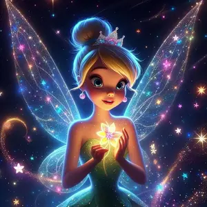 Diamond Embroidery Cartoon Elf Fairy Complete Kit Diamond Mosaic Painting Rhinestone Pictures Wall Art