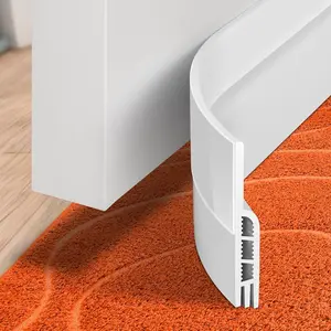 Door Draft Stopper Under Door Draft Blocker Insulator Doors Sweep Weather Stripping Noise Stopper  Adhesive, White