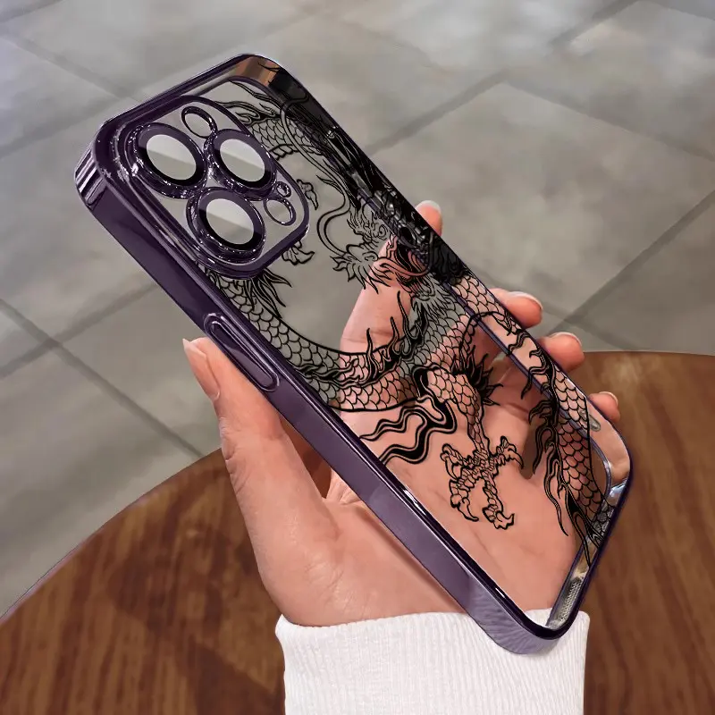 Ink Flying Dragon,Suitable For IPhone 16 Pro Max/plus/pro/iPhone 15 Fashion High-quality Protective Mobile Phone Shell Cover Protector