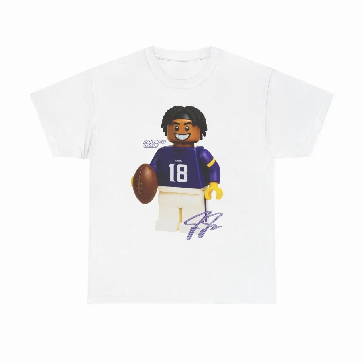 Graphic Football Player T-Shirt Unisex Cotton Crewneck Casual Sportswear For Game Day