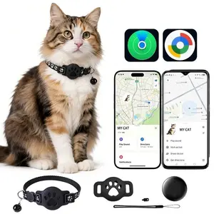 Buy a tracker and get a cat collar for free！ GPS Tracker for Car,Mini Trackers Device with Weatherproof Magnetic Case-No Monthly Fee-Best Hidden GPS Trackers,Anti-lost Device,Works with Apple Find My (iOS Only) For iPhone&Android waterproof