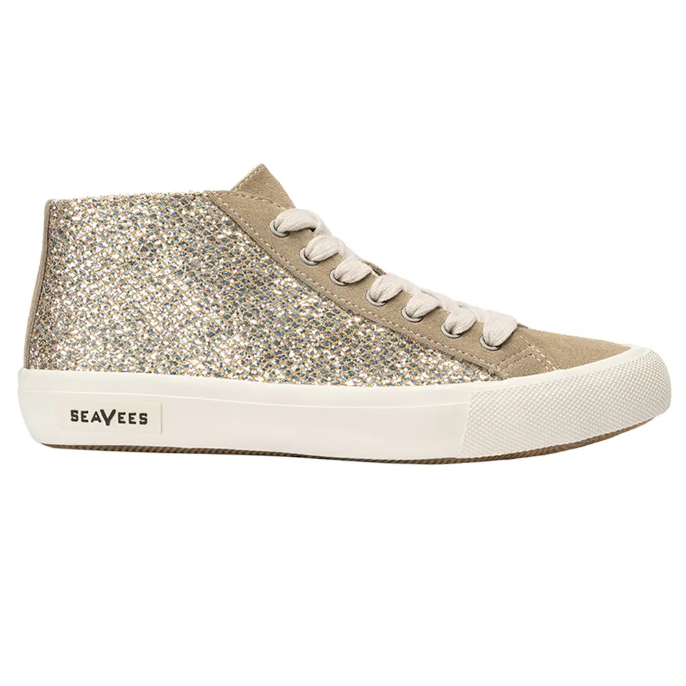 SeaVees Womens California Special Nova Glitter High  Sneakers Shoes Casual - Gold
