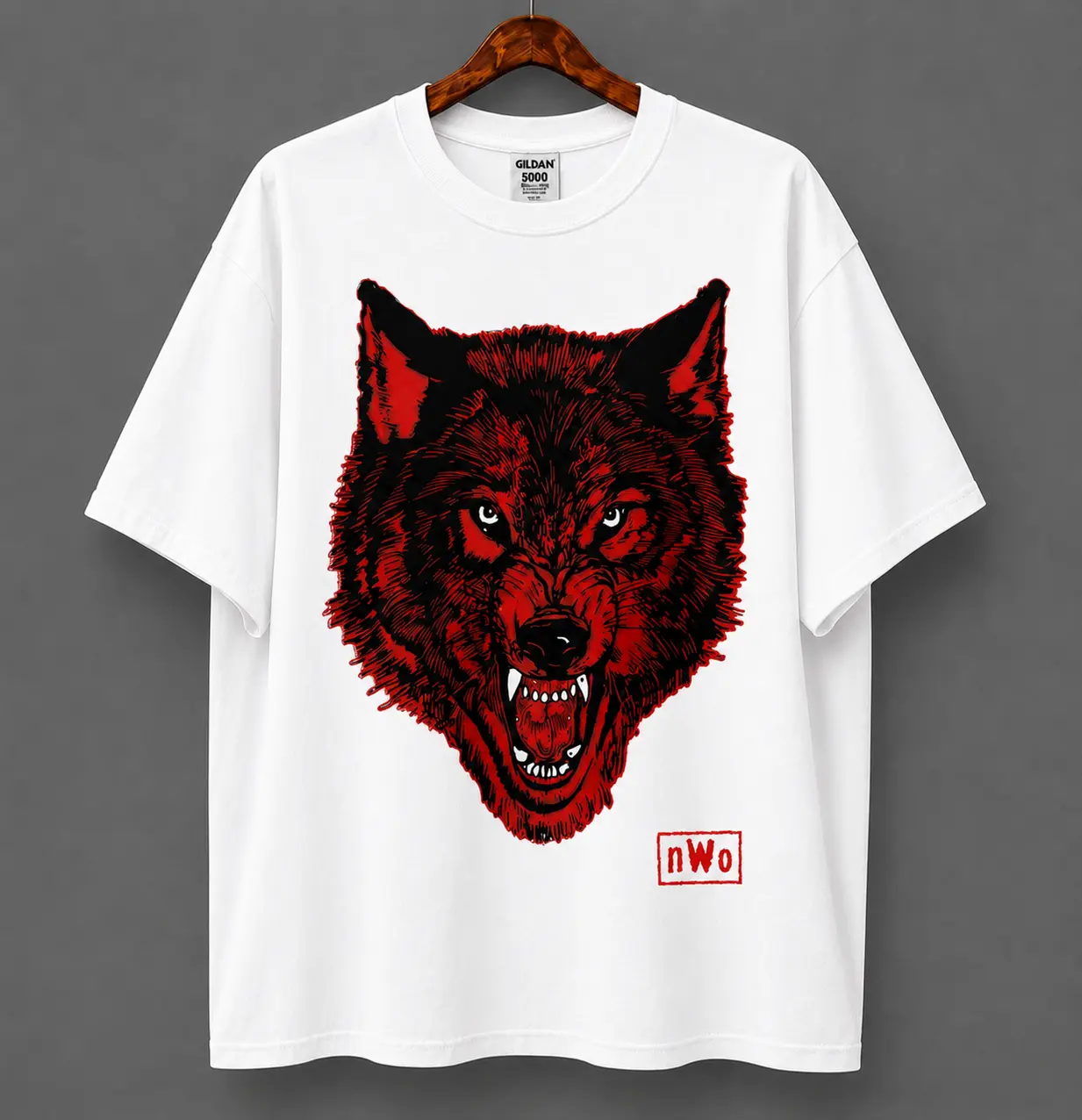 NWT NWo Wolfpack F 2 Vintage Graphic T Shirt, Retro Wrestling Wolf Tee, Red Wolf Head Unisex Shirt, 90s Wrestling Fan Gift