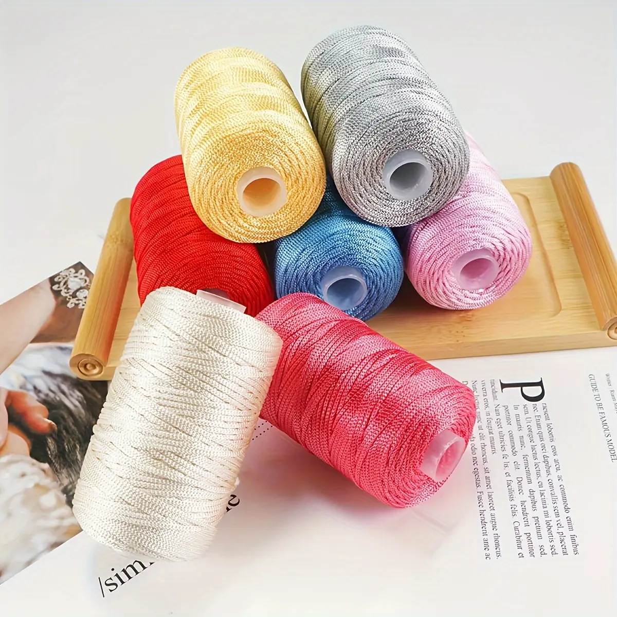 Luxurious 100% Polyester Yarn, 2.5Mm Thick - Perfect For Crochet & Knitting Coasters, Shoes, And Crafts - Available In Ivory, White, Cream, Red, Black