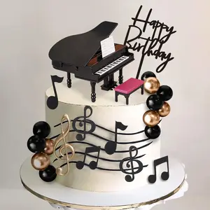 LaVenty cake shed cake topper gender revealMusic Cake Topper Piano Cake Toppers with Music Notes Balls for Musician Birthday Party Rock Theme Party Decorations