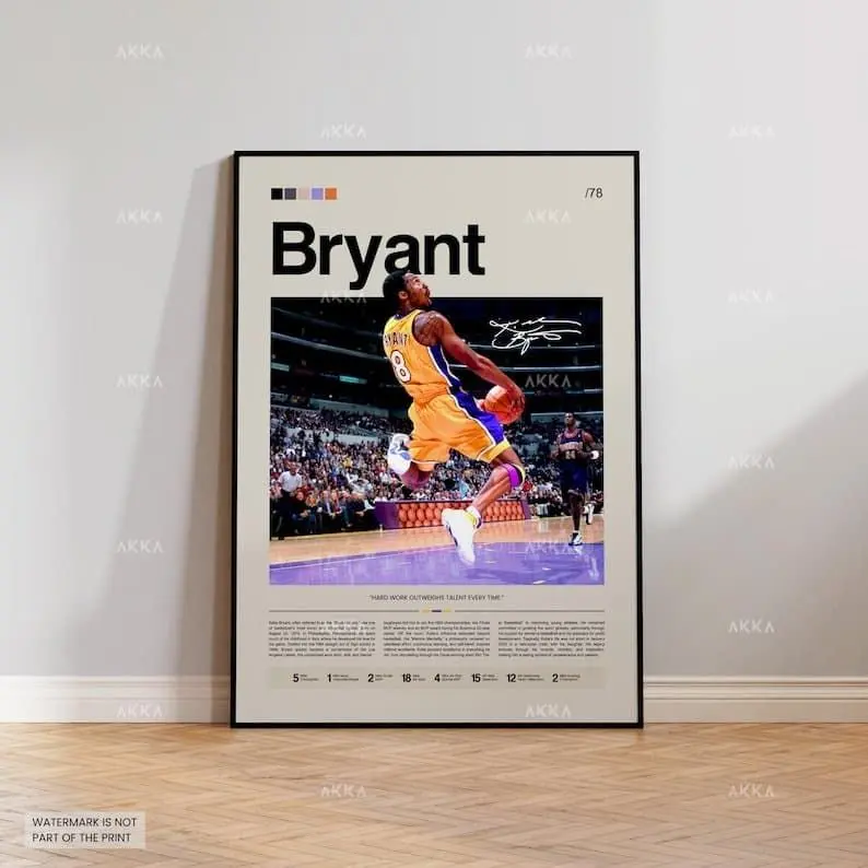 Kobe Bryant Lakers Poster, The Black Mamba, Basketball Wall Art, NBA Poster, Basketball Poster, NBA Basketball