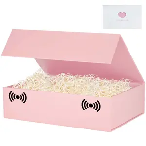 Gift Boxes with Lids for Presents, 10.7'x7'x2.8' Gift Boxes for Christmas, Deep Box for Wrapping Robe Scarf Mug