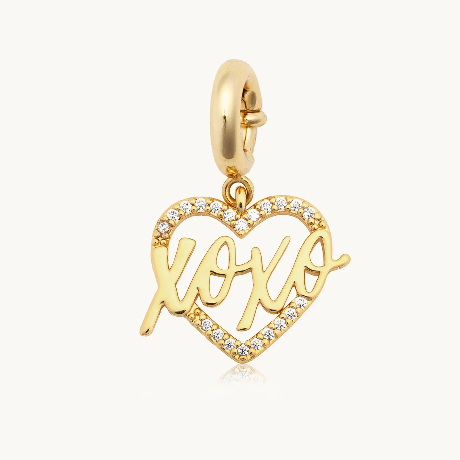 Little Words Project, XOXO Heart Charm, Multi-Use Jewelry Accessory, 14K Gold-Plated Brass, CZ Stones Little Words Project, XOXO Heart Charm, Multi-Use Jewelry Accessory, 14K Gold-Plated Brass, CZ Stones