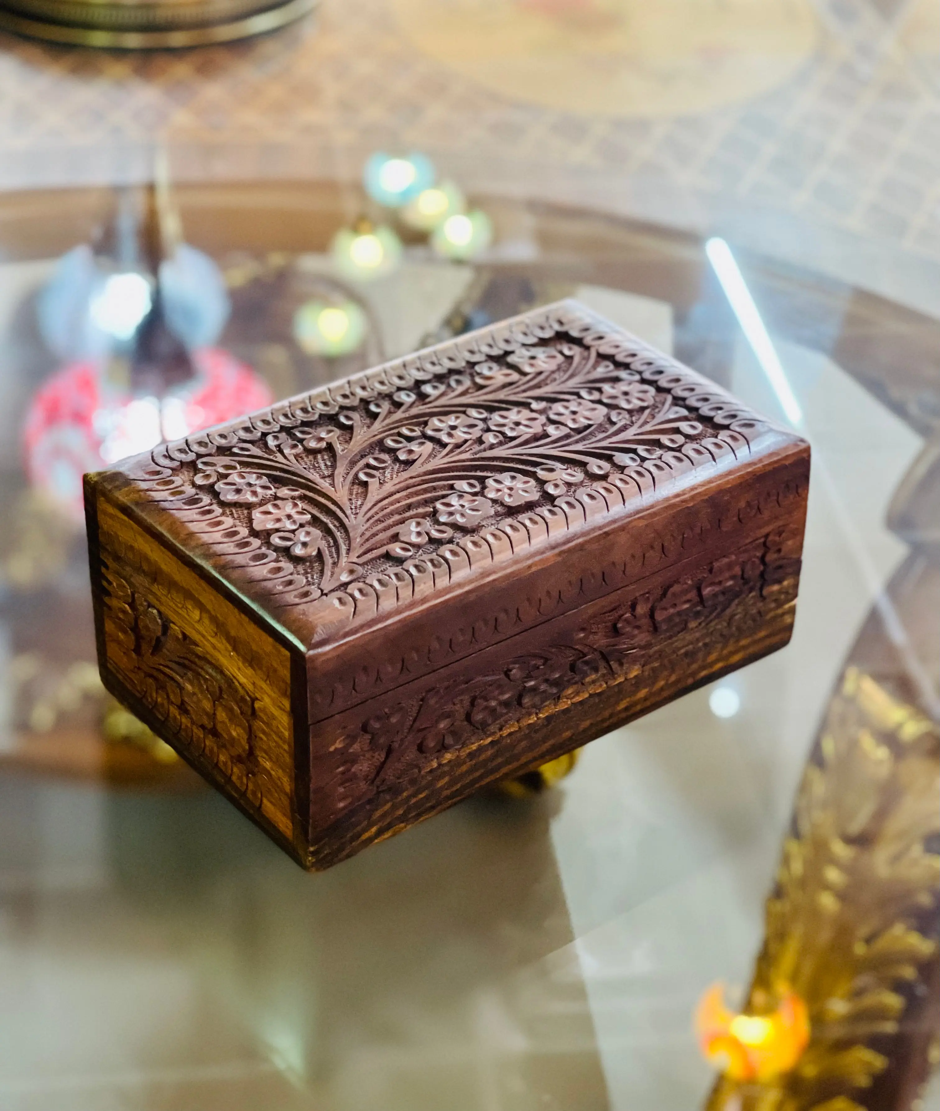 Handmade L Secret lock Jewelry Box |