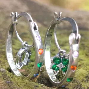 .925 Sterling Silver Hoop Earrings  2 Styles